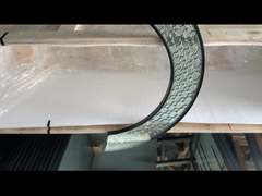 Vidrio emplomado decorativo en forma de media luna, todos los vidrios de joyas transparentes con zinc vino para puertas