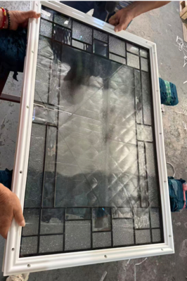 Vidrio decorativo personalizado con marco para puertas de entrada