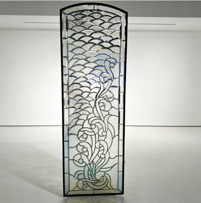 Panel de vidrio decorativo artesanal para puerta de entrada con diseño intrincado para puertas de entrada principales